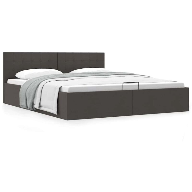 foto del prodotto giroletto con contenitore grigio scuro in tessuto 180x200 cm vidaxl