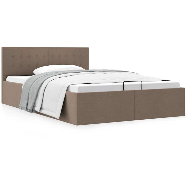 foto del prodotto giroletto con contenitore grigio talpa in tessuto 120x200 cm vidaxl 427617