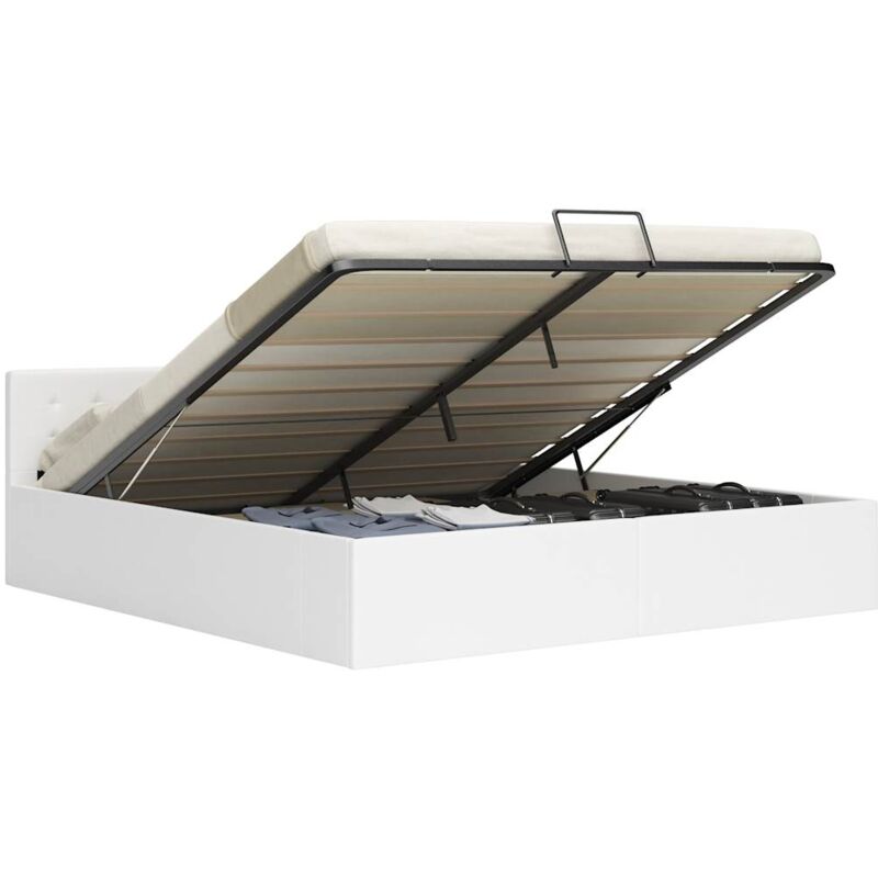 foto del prodotto giroletto con contenitore idraulico bianco similpelle 180x200cm - vidaxl