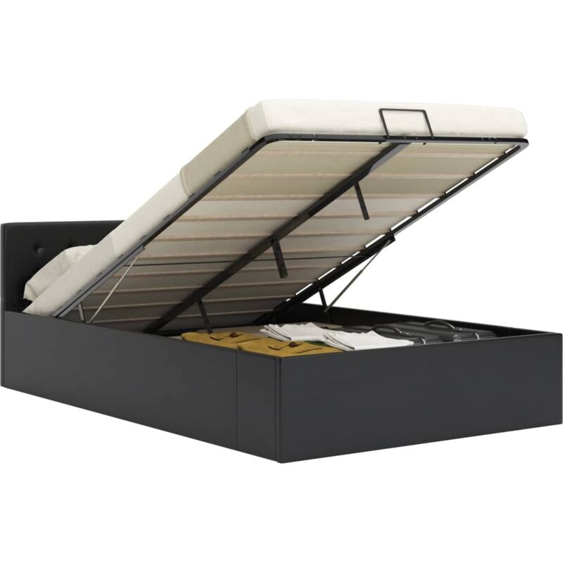 foto del prodotto giroletto con contenitore idraulico nero similpelle 120x200cm - vidaxl