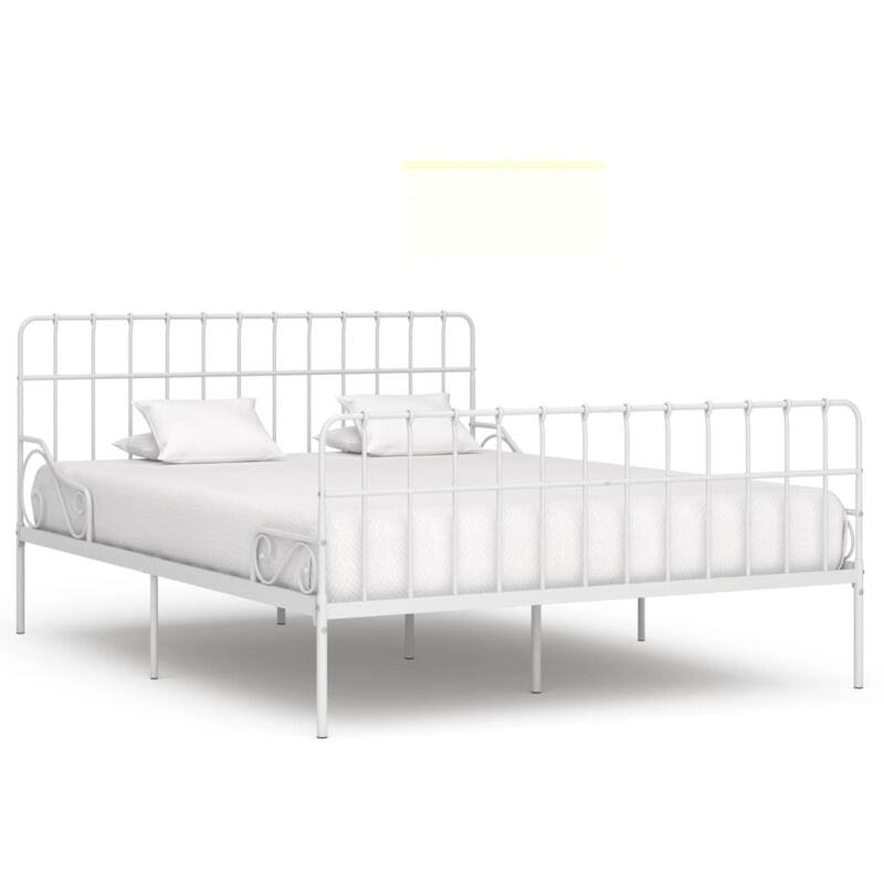 foto del prodotto giroletto con doghe bianco in metallo 200x200 cm - vidaxl