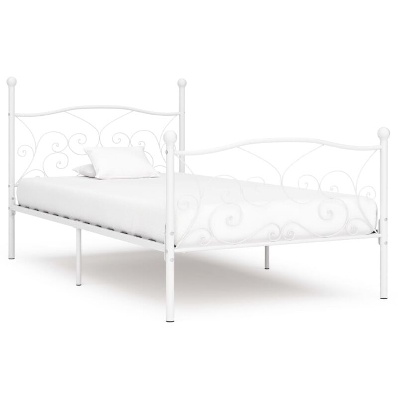 foto del prodotto giroletto con doghe bianco in metallo 90x200 cm cod mxl 61531