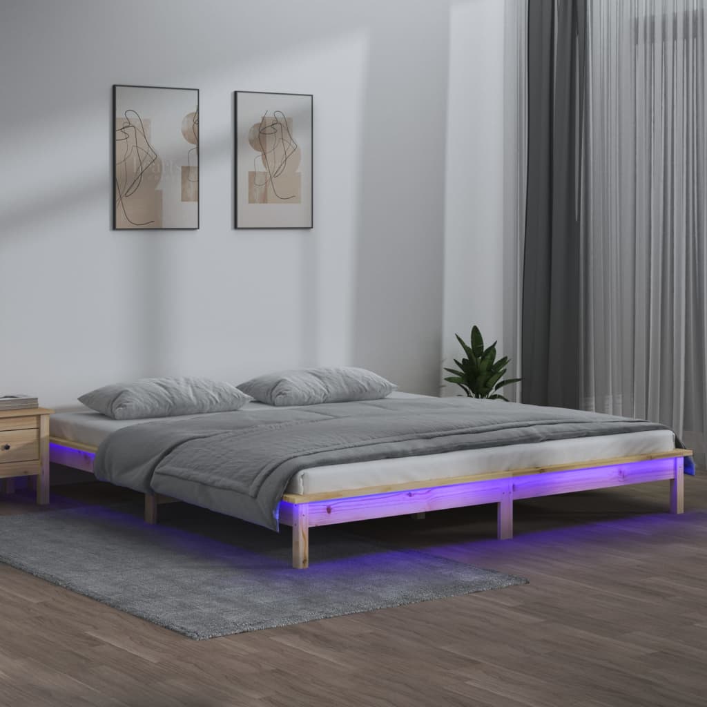 foto del prodotto giroletto con led 120x190 cm 4ft small double in legno massello
