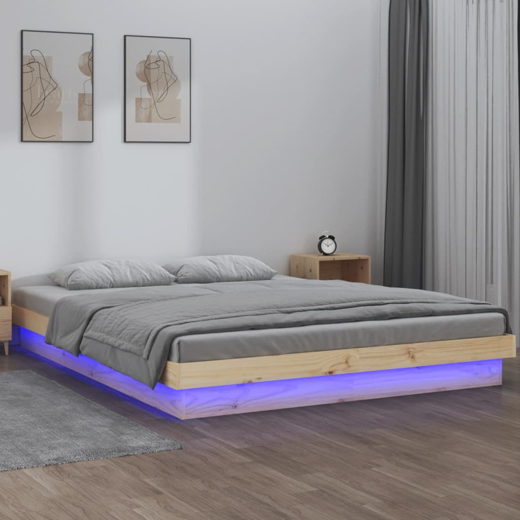 foto del prodotto giroletto con led 120x190 cm 4ft small double in legno massello cod mxl 61184