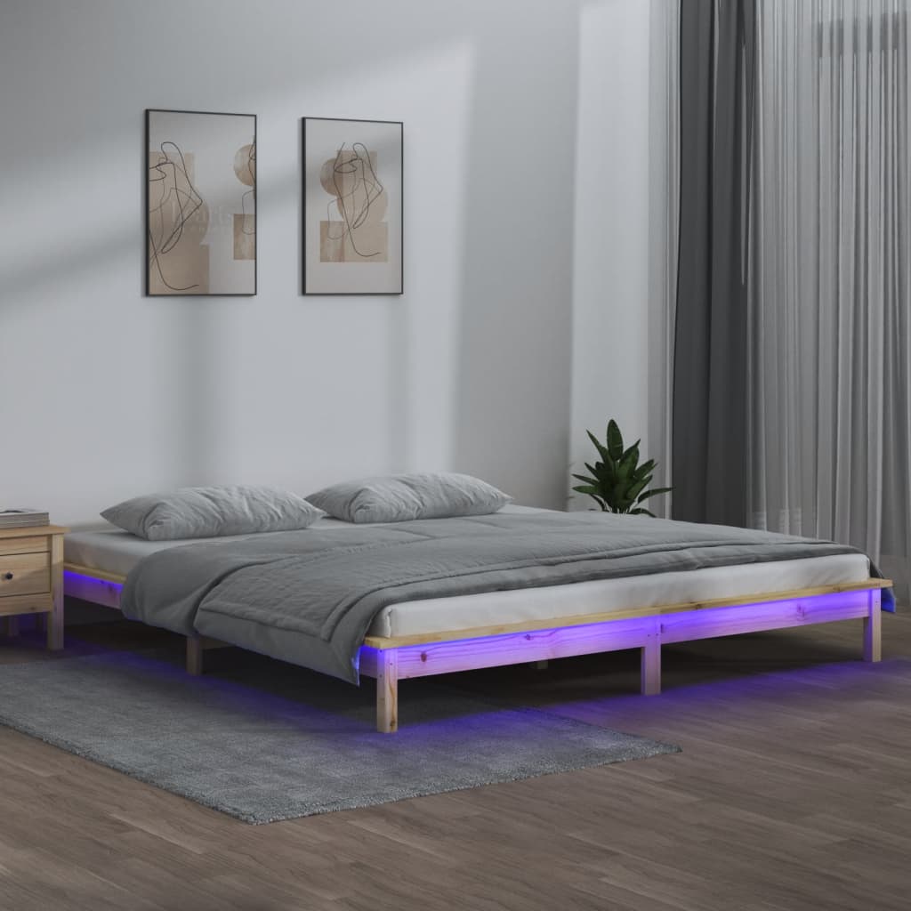 foto del prodotto giroletto con led 140x190 cm in legno massello cod mxl 59173
