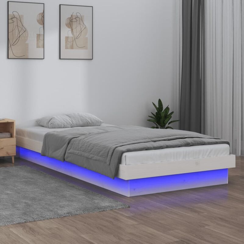 foto del prodotto giroletto con led bianco 100x200 cm in legno massello vidaxl