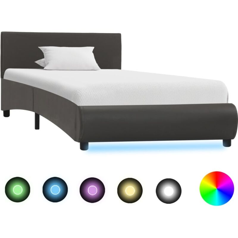 foto del prodotto giroletto con led grigio in similpelle 100x200 cm vidaxl
