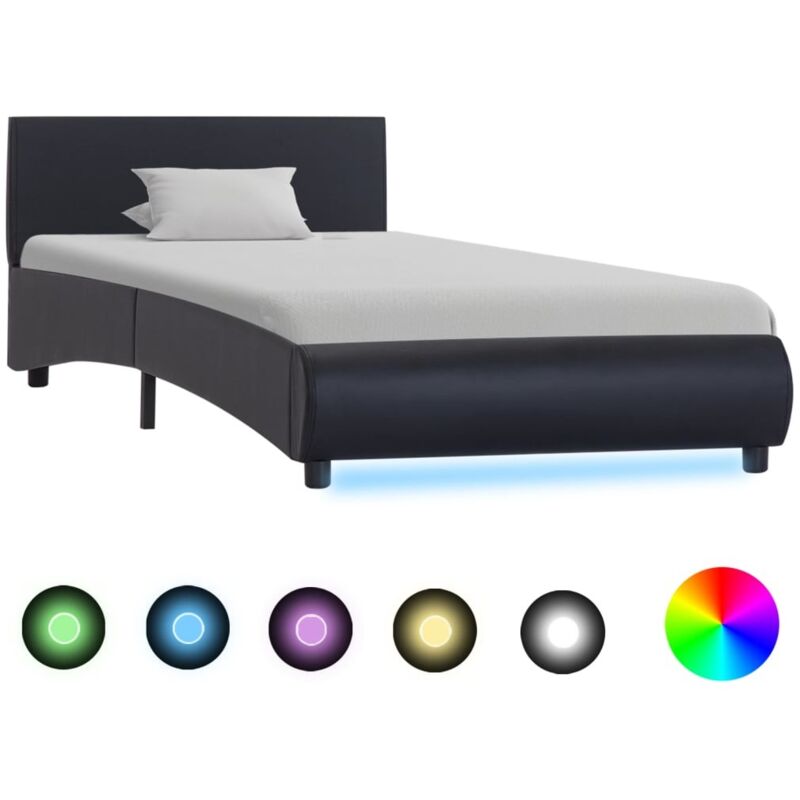 foto del prodotto giroletto con led nero in similpelle 100x200 cm vidaxl