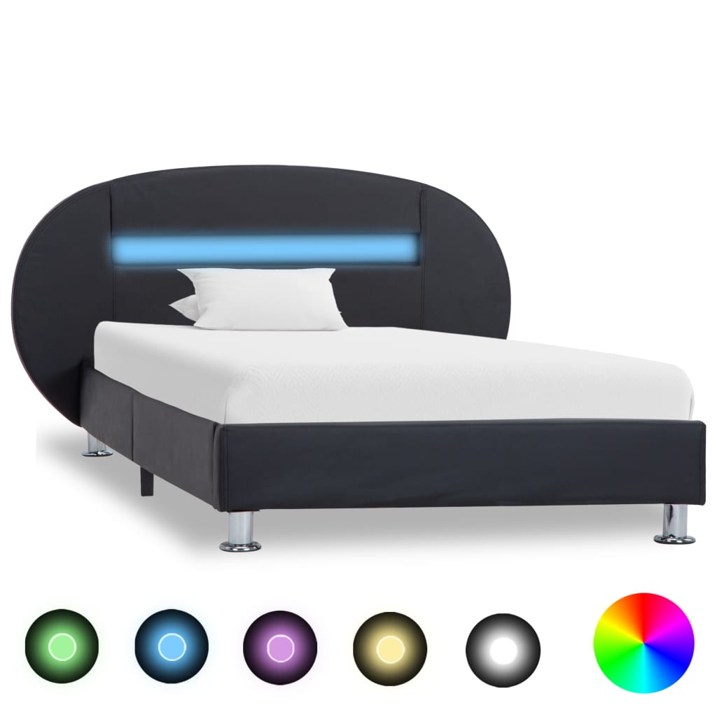 foto del prodotto giroletto con led nero in similpelle 90x200 cm cod mxl 59953