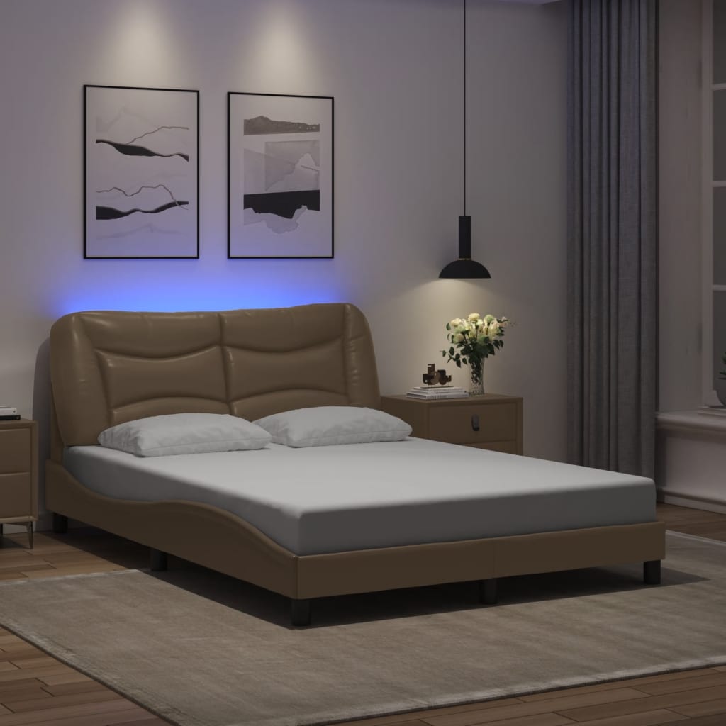 foto del prodotto giroletto con led senza materasso cappuccino 120x200 cm vidaxl