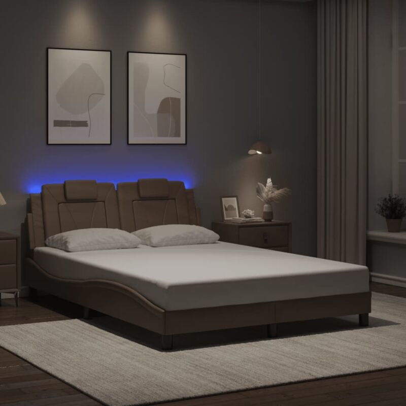 foto del prodotto giroletto con led senza materasso cappuccino 120x200 cm vidaxl
