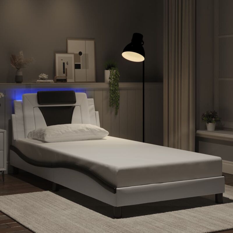 foto del prodotto giroletto con luci led bianco e nero 100x200 cm in similpelle vidaxl 661256