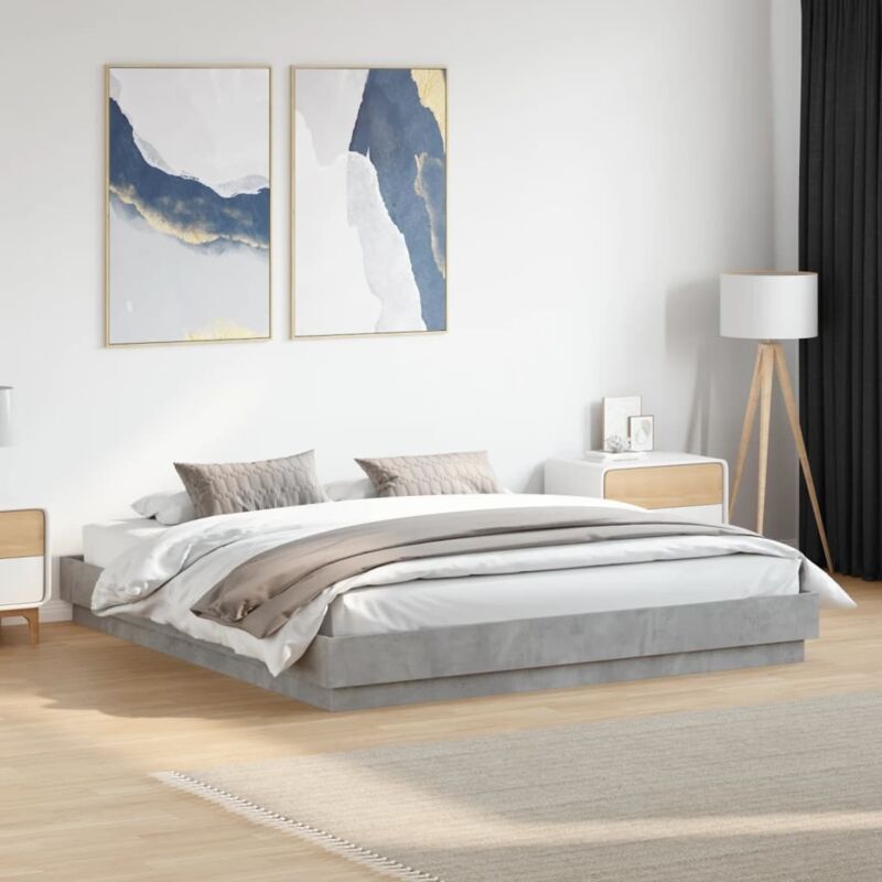 foto del prodotto giroletto con luci led grigio cemento 200x200 cm vidaxl