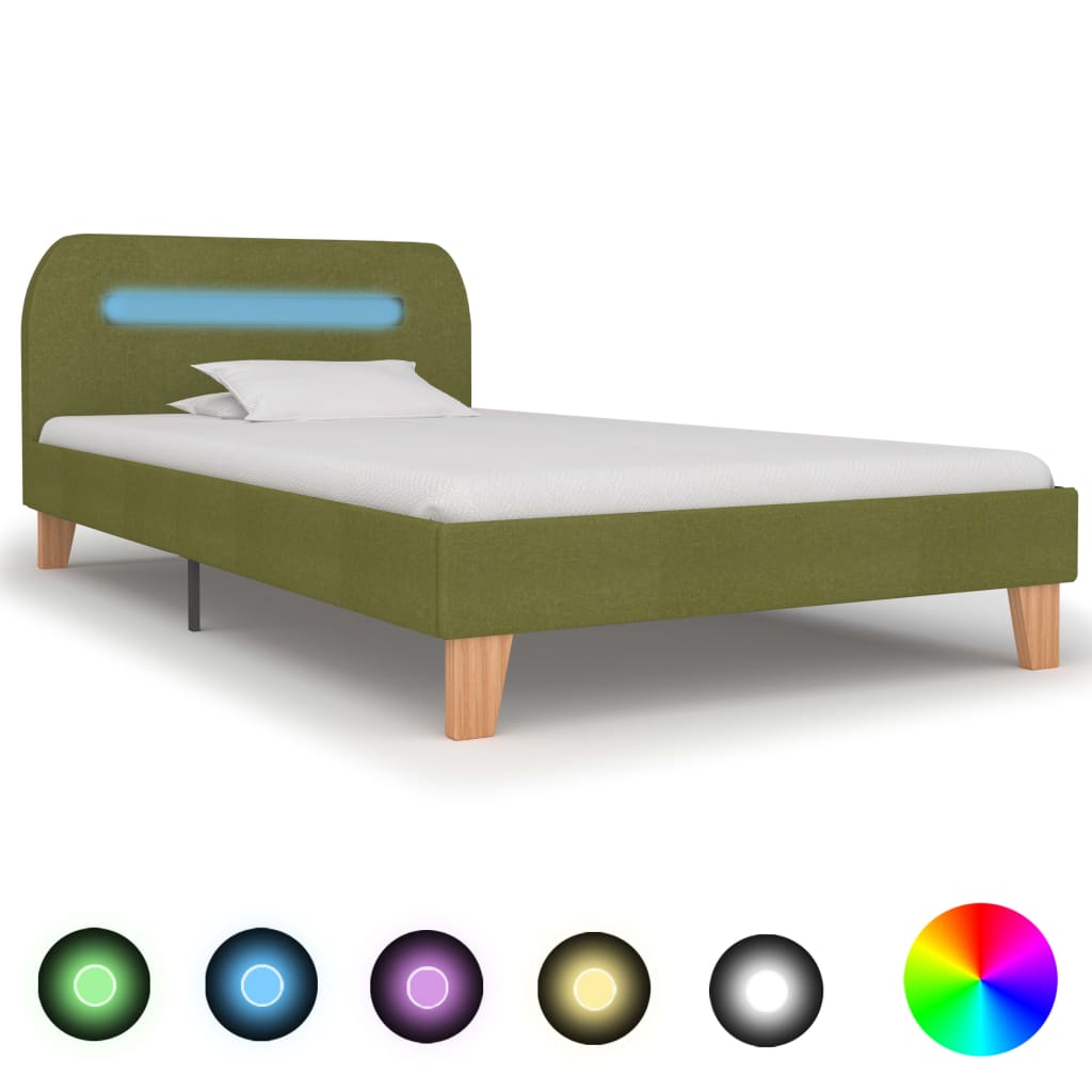 foto del prodotto giroletto con luci led in tessuto verde 90x200 cm cod mxl 59399