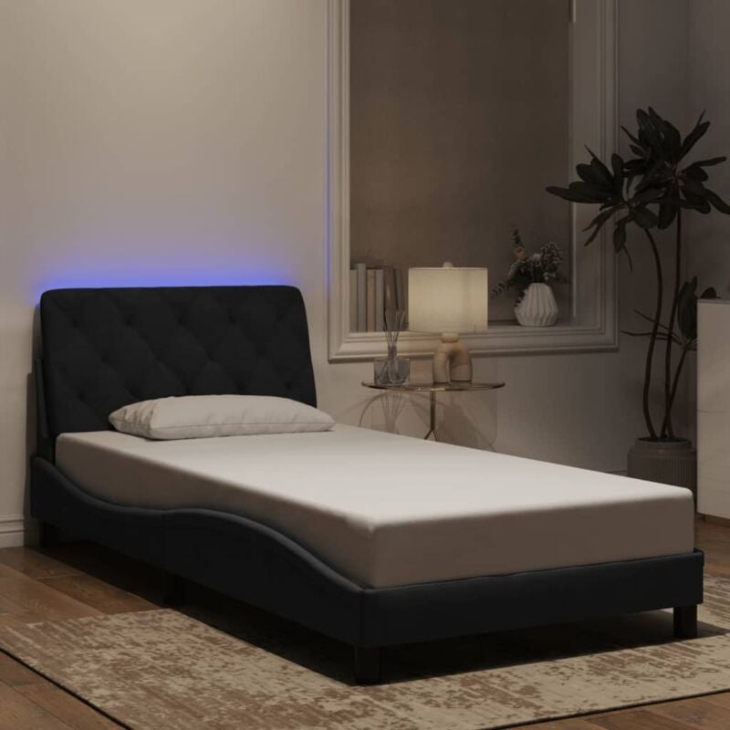 foto del prodotto giroletto con luci led nero 100x200 cm in velluto vidaxl 717305