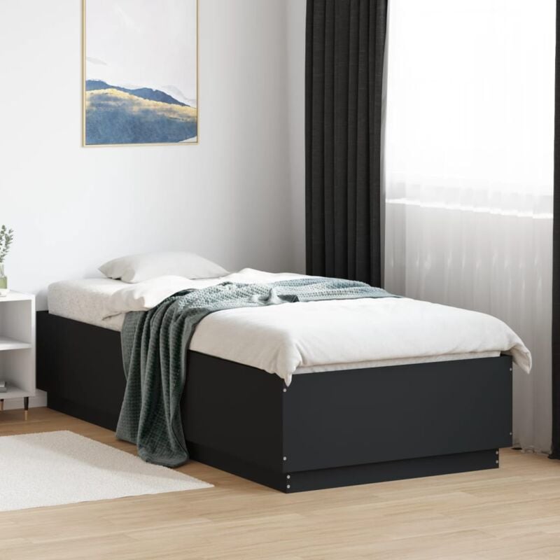 foto del prodotto giroletto con luci led nero 90x200 cm in legno multistrato vidaxl