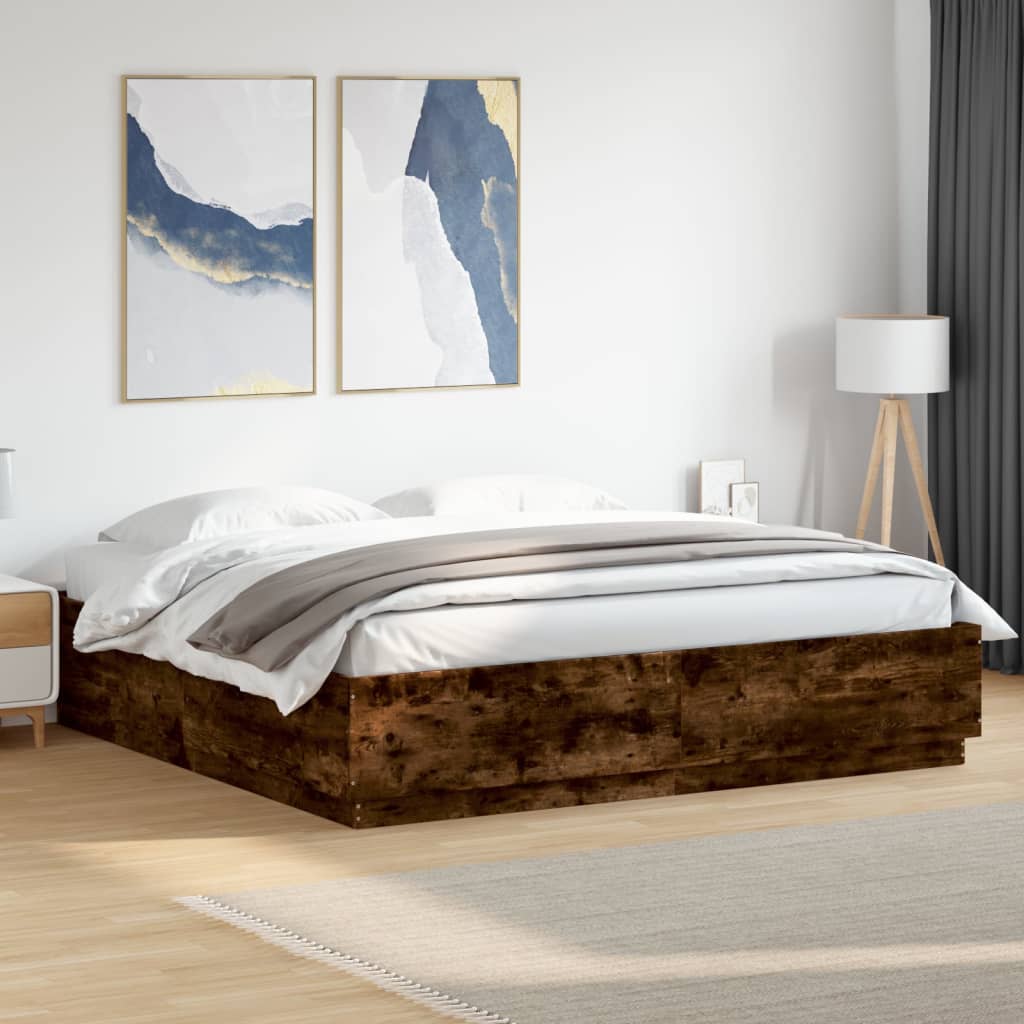 foto del prodotto giroletto con luci led rovere fumo 180x200 cm legno multistratocod mxl 115182