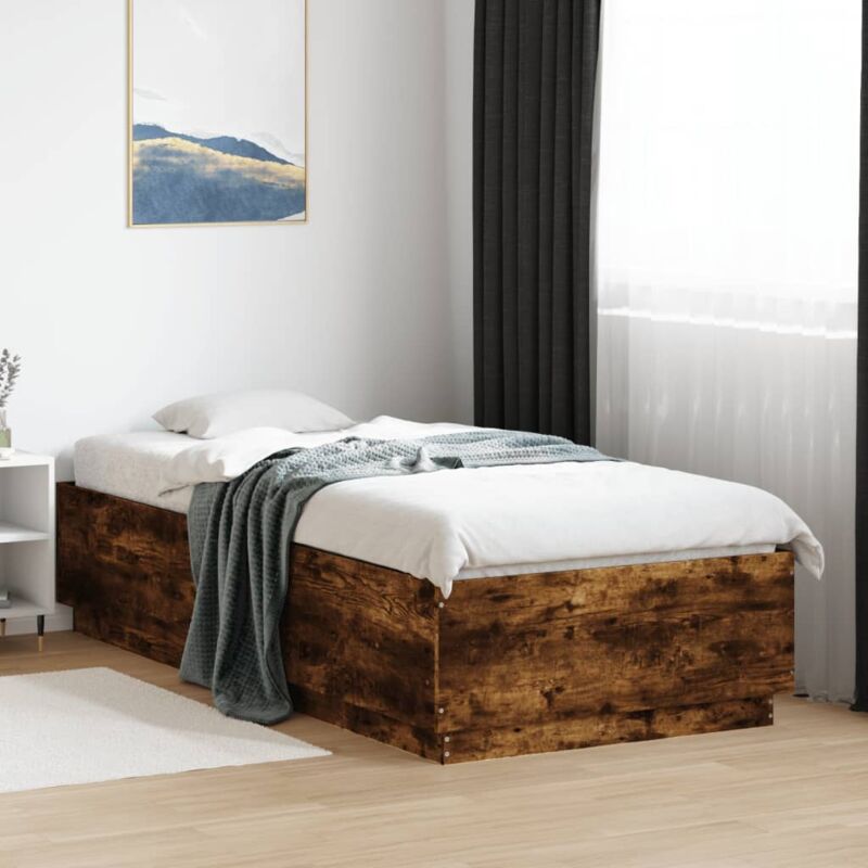 foto del prodotto giroletto con luci led rovere fumo 90x200 cm legno multistrato vidaxl