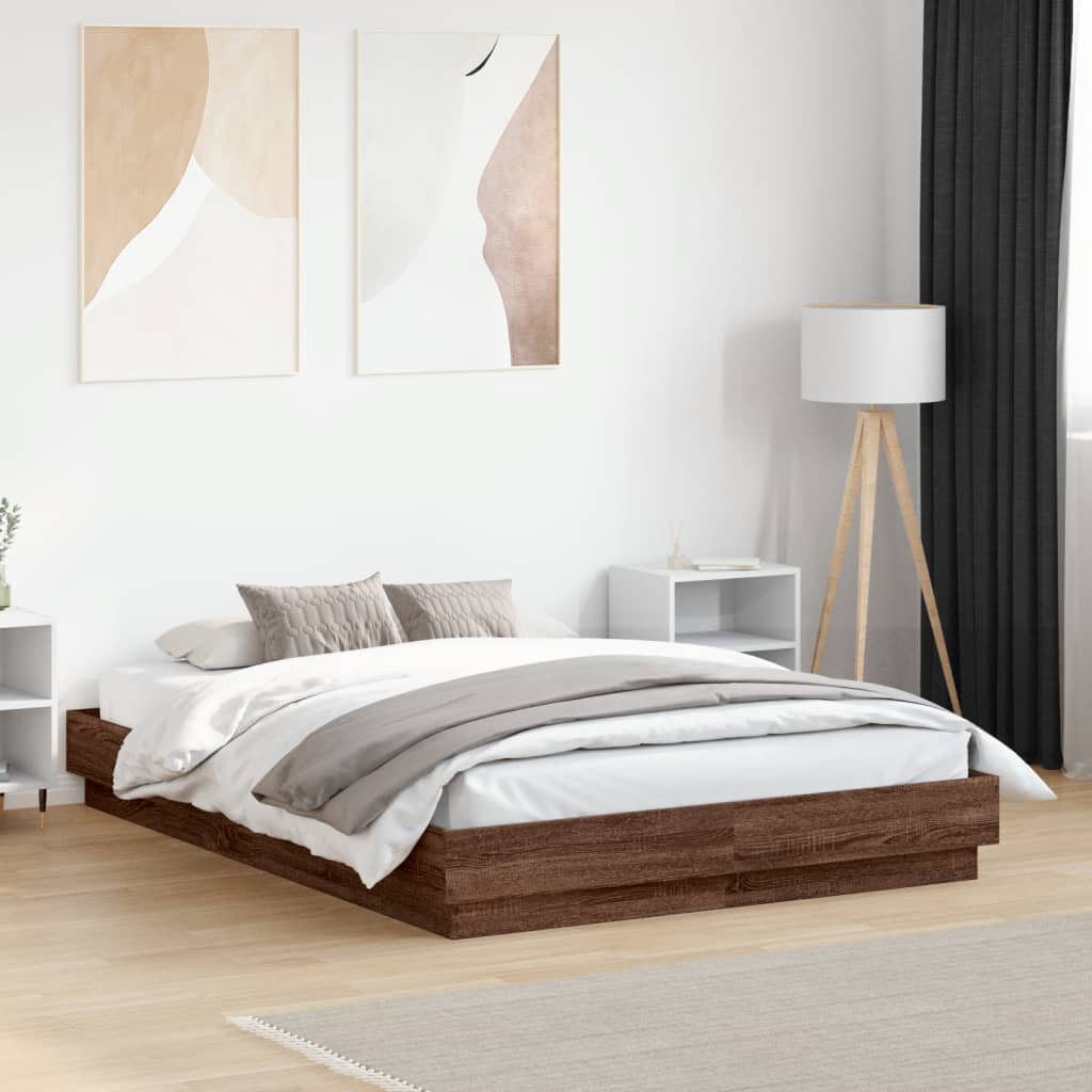 foto del prodotto giroletto con luci led rovere marrone 120x190 cmcod mxl 90947