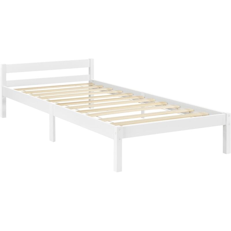 foto del prodotto giroletto con rete a doghe letto singolo 120 x 200 cm in pino bianco 030004987
