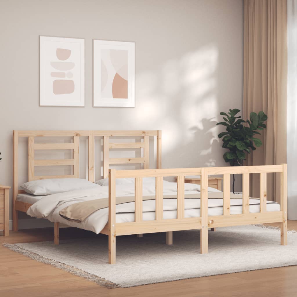 foto del prodotto giroletto con testiera 160x200 cm in legno massellocod mxl 69558
