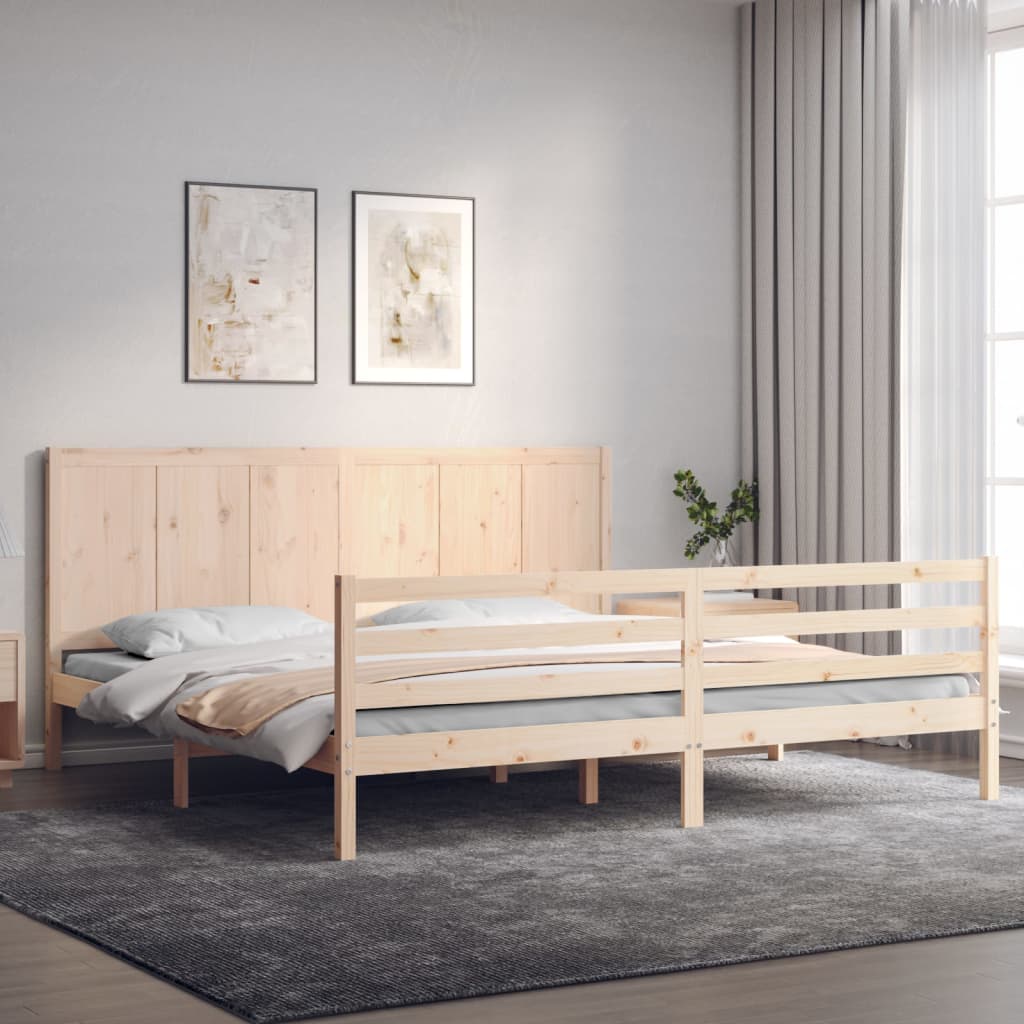 foto del prodotto giroletto con testiera 200x200 cm in legno massello
