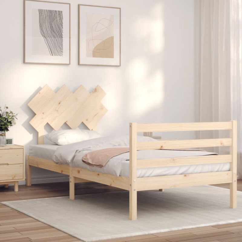 foto del prodotto giroletto con testiera 90x200 cm in legno massello vidaxl