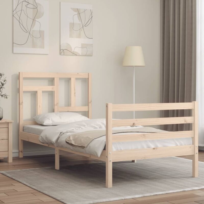 foto del prodotto giroletto con testiera 90x200 cm in legno massellocod mxl 124953