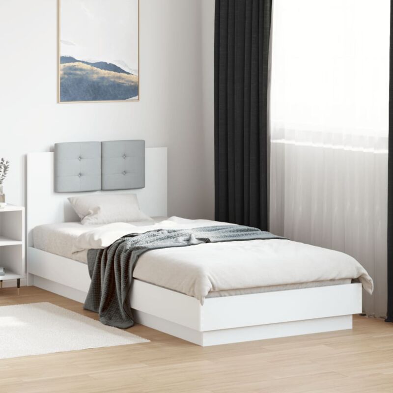 foto del prodotto giroletto con testiera bianco 100x200 cm in legno multistrato vidaxl