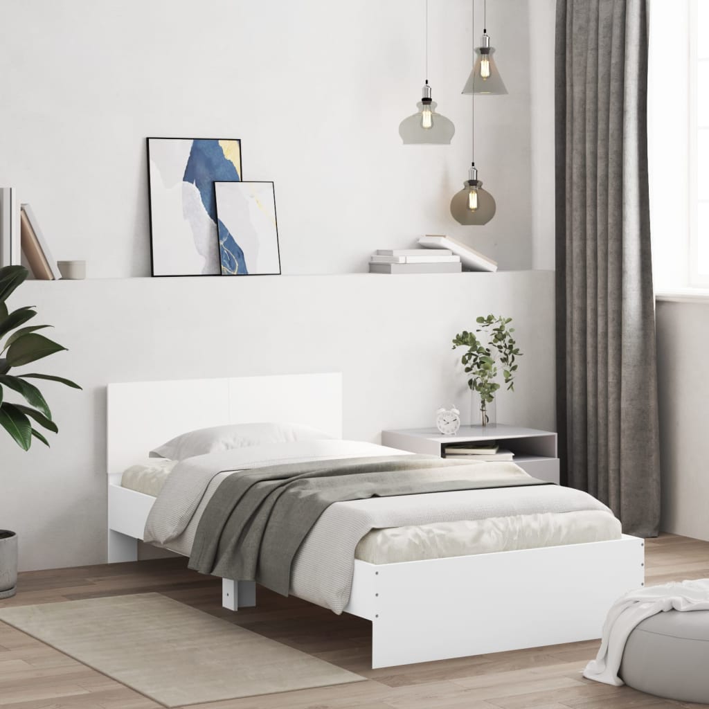 foto del prodotto giroletto con testiera bianco 100x200 cm in legno multistratocod mxl 86532
