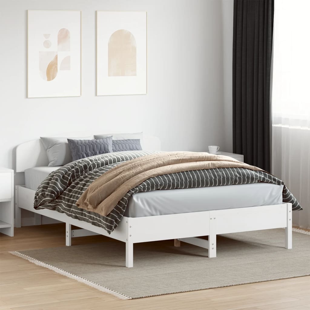 foto del prodotto giroletto con testiera bianco 120x200 cm legno massello di pinocod mxl 92301