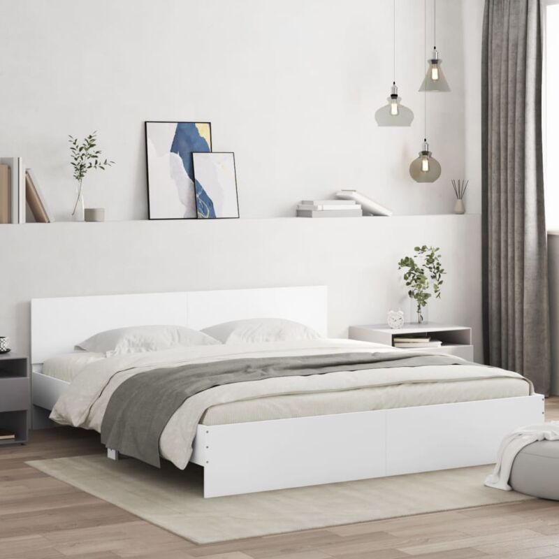 foto del prodotto giroletto con testiera bianco 160x200 cm vidaxl