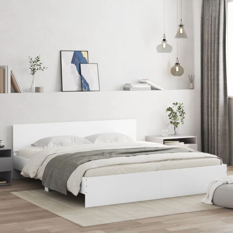 foto del prodotto giroletto con testiera bianco 180x200 cm vidaxl