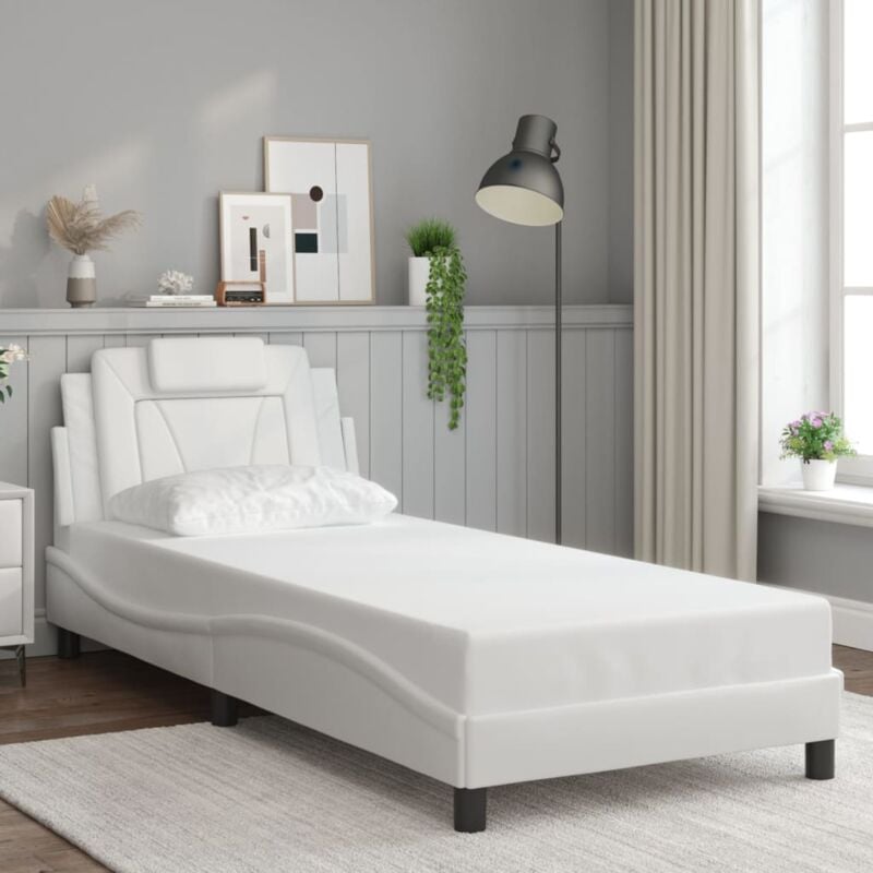 foto del prodotto giroletto con testiera bianco 80x200 cm in similpelle vidaxl