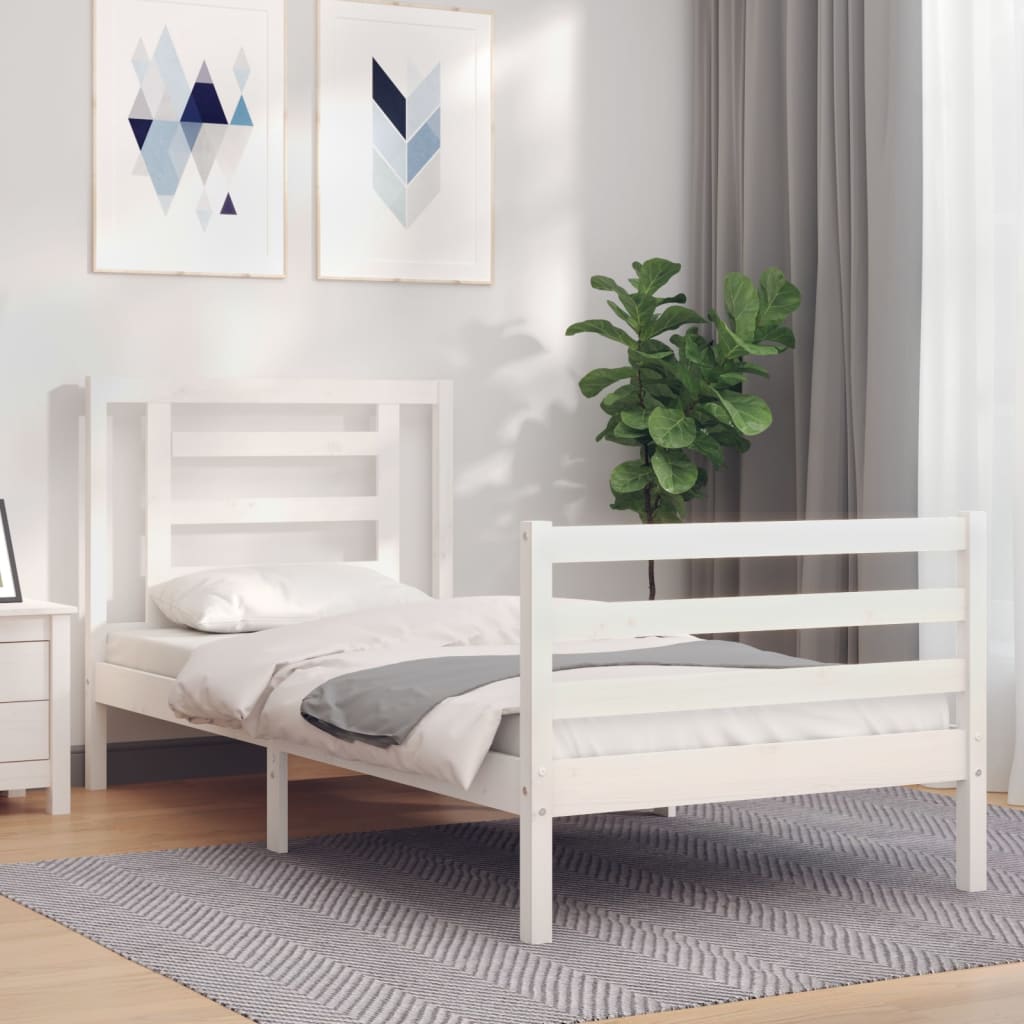 foto del prodotto giroletto con testiera bianco single in legno massellocod mxl 81227