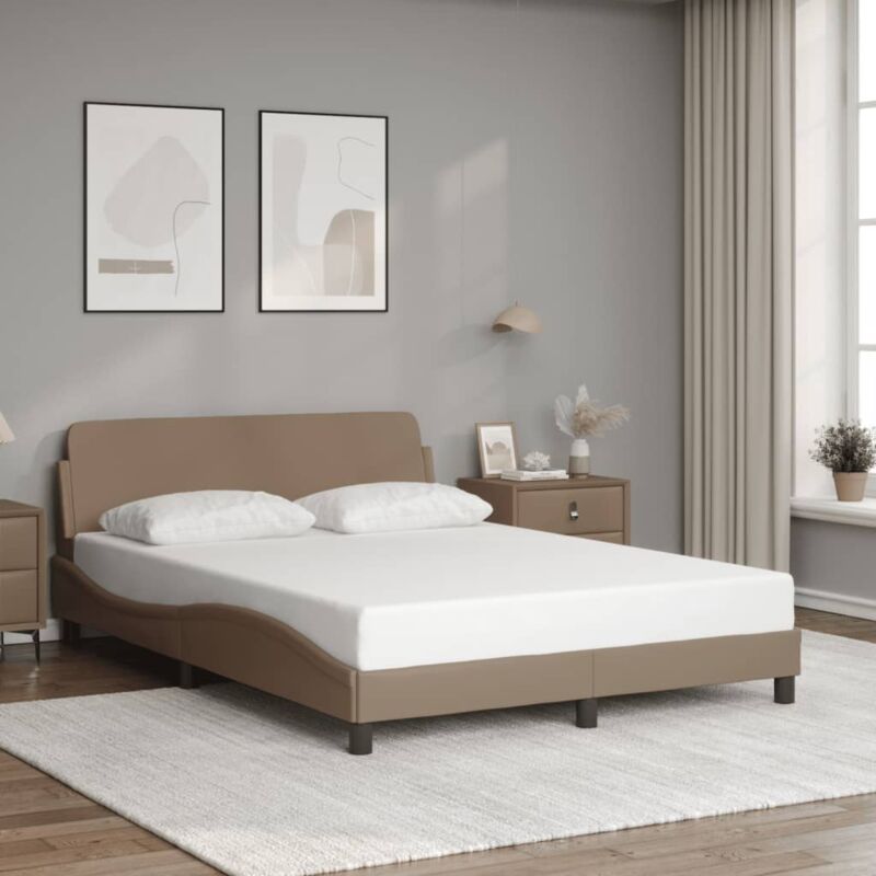 foto del prodotto giroletto con testiera cappuccino 140x190 cm in similpelle vidaxl