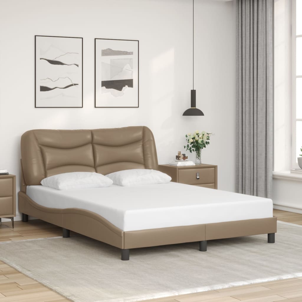 foto del prodotto giroletto con testiera cappuccino 140x190 cm in similpellecod mxl 90671
