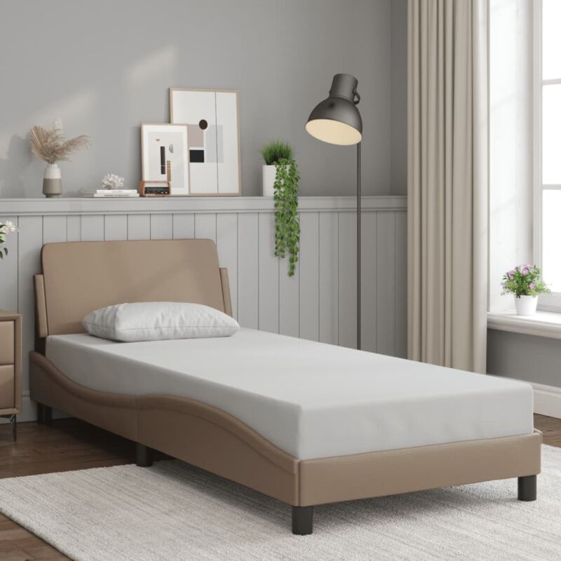 foto del prodotto giroletto con testiera cappuccino 90x190 cm in similpelle vidaxl