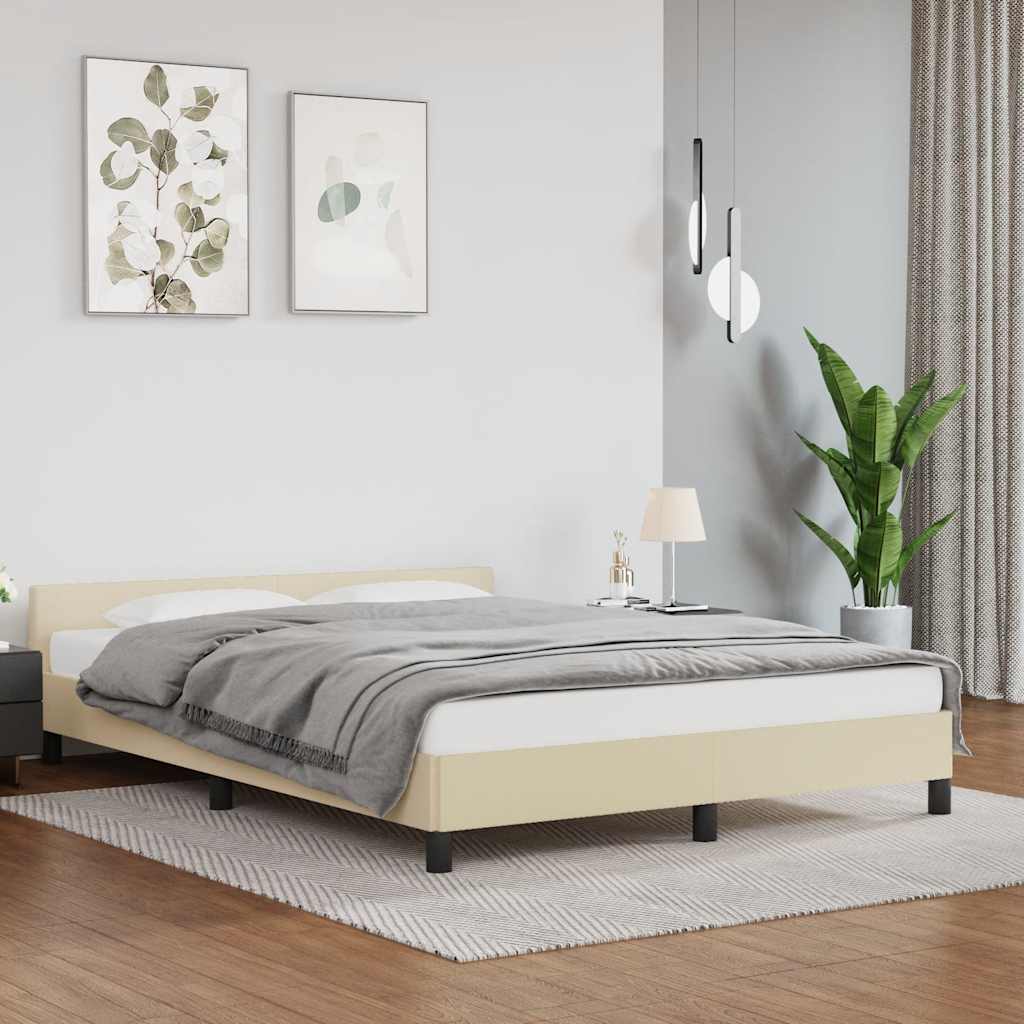 foto del prodotto giroletto con testiera crema 140x190 cm in similpelle cod mxl 58369
