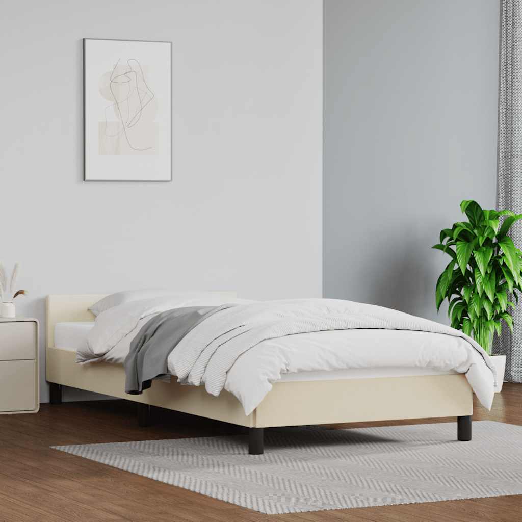foto del prodotto giroletto con testiera crema 90x200 cm in similpelle cod mxl 63246