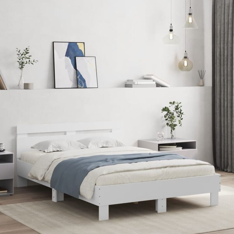 foto del prodotto giroletto con testiera e led bianco 120x190 cm vidaxl