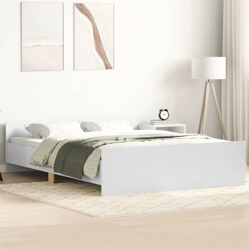 foto del prodotto giroletto con testiera e pediera bianco 140x200 cm vidaxl