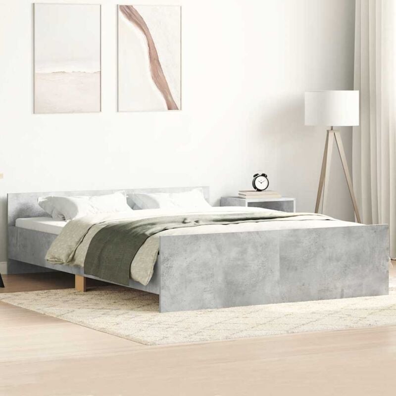 foto del prodotto giroletto con testiera e pediera grigio cemento 120x200 cm vidaxl