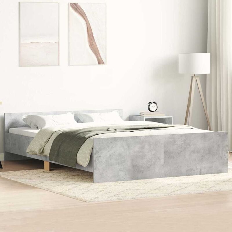 foto del prodotto giroletto con testiera e pediera grigio cemento 135x190 cm vidaxl