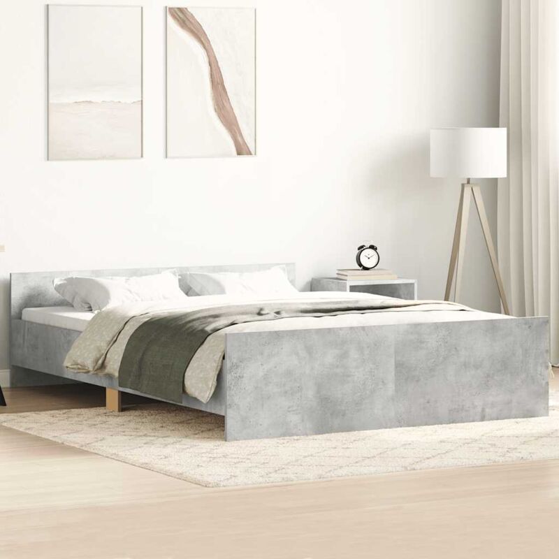 foto del prodotto giroletto con testiera e pediera grigio cemento 140x200 cm vidaxl