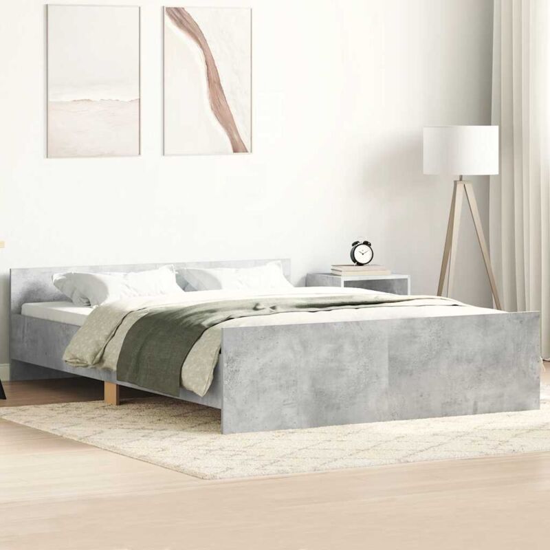 foto del prodotto giroletto con testiera e pediera grigio cemento 150x200 cm vidaxl
