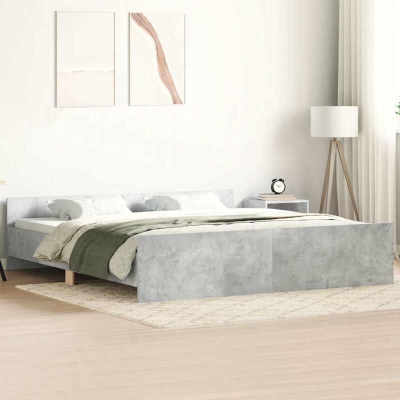foto del prodotto giroletto con testiera e pediera grigio cemento 160x200 cm vidaxl