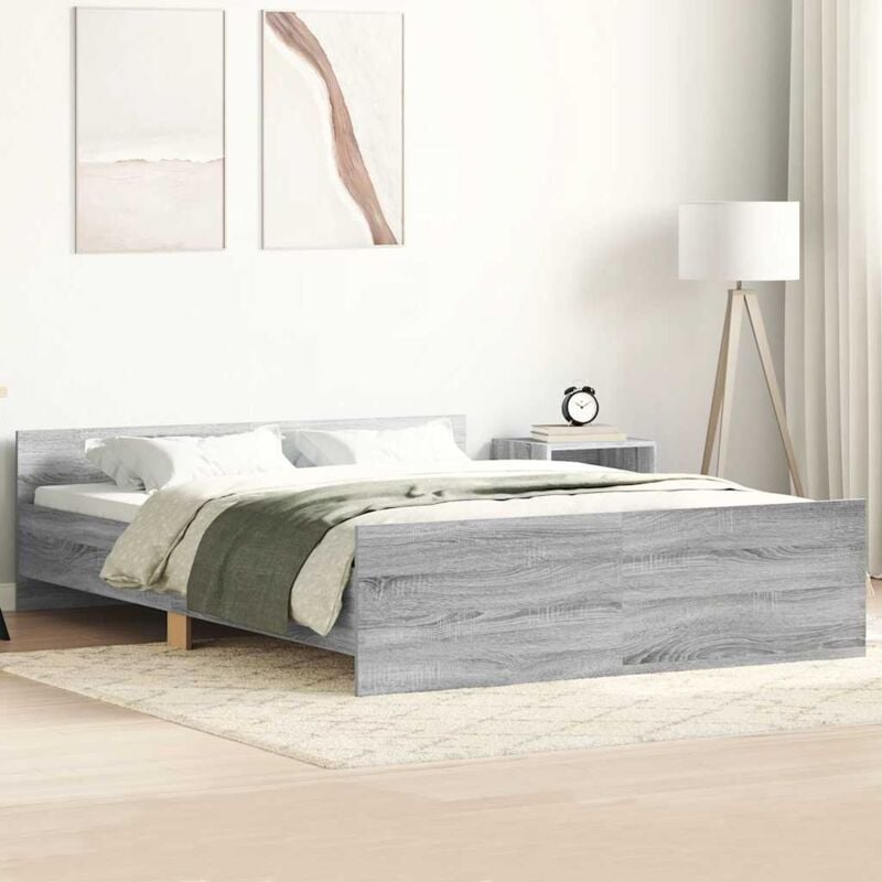 foto del prodotto giroletto con testiera e pediera grigio sonoma 120x200 cm vidaxl