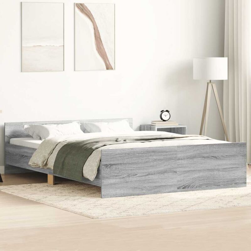 foto del prodotto giroletto con testiera e pediera grigio sonoma 140x200 cm vidaxl