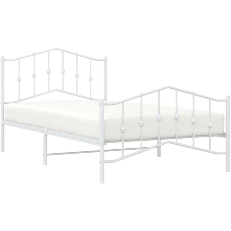 foto del prodotto giroletto con testiera e pediera metallo bianco 107x203 cm vidaxl